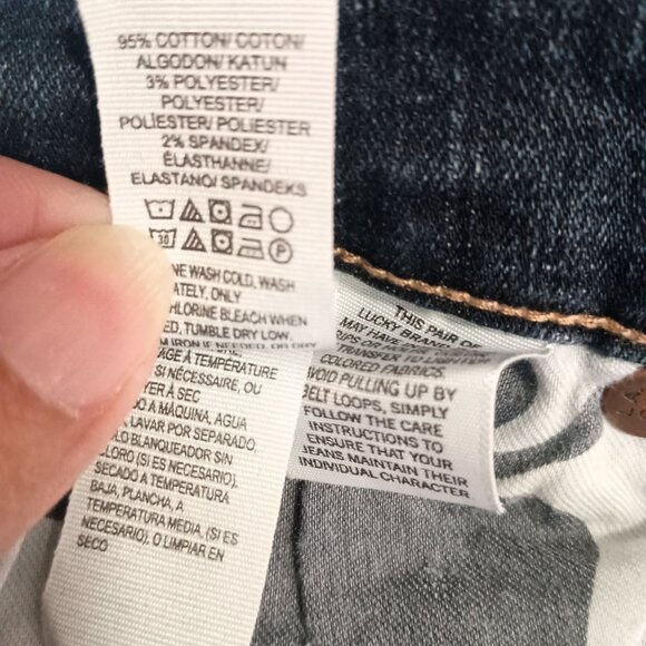 Lucky Brand Lolita Boot Cut Jeans 12/31 Blue Denim Raw Hem Great Condition - Picture 8 of 12